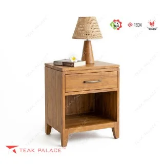 Nakas Minimalis Kayu Jati Seri Ubud 1 Laci Premium - Teak Palace