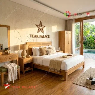 Set Tempat Tidur Kayu Jati Minimalis Seri Ubud