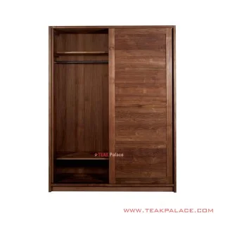 Lemari Pakaian Sliding Jati Natural Seri Surabaya
