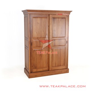 Lemari Jati 2 Pintu Sliding Minimalis Seri Robinson