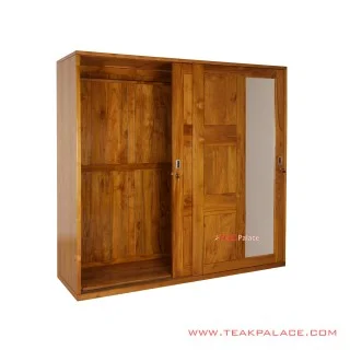 Lemari Pakaian 2 Pintu Sliding Golden Teak Seri Gilang