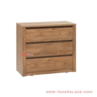 Nakas Kayu Jati Natural 3 Laci Seri Malang