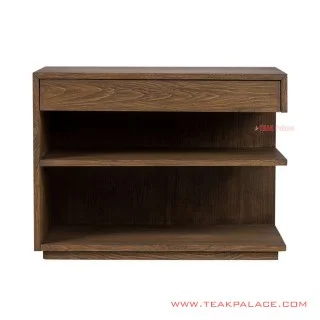 Meja Samping Kiri Minimalis Noah Kayu Jati Salak Brown