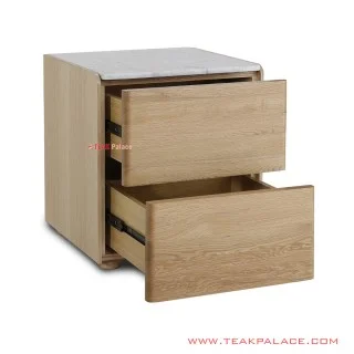 Nakas Minimalis Jati Natural Marmer Seri Akita