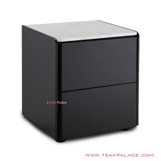 Nakas Jati Hitam Minimalis Akita Marmer