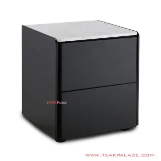 Nakas Jati Hitam Minimalis Akita Marmer