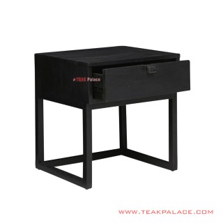 Nakas Laci Zeta Black Kayu Jati Minimalis