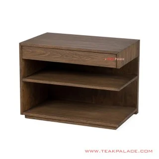 Meja Samping Kiri Minimalis Noah Kayu Jati Salak Brown