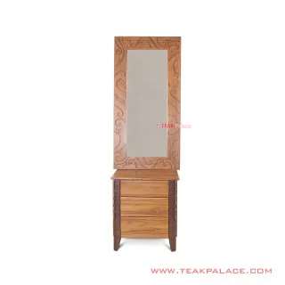 Nakas Cermin Jati Palembang Ukir Minimalis