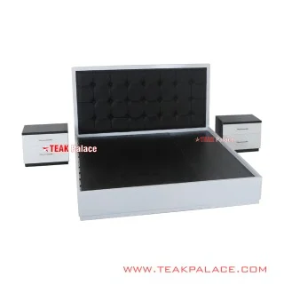 Set Dipan 2 Nakas Mewah Minimalis Black White Seri Vista Set Dipan 2 Nakas Mewah Minimalis Black White Seri Vista