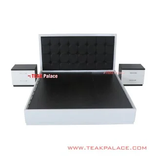 Set Dipan 2 Nakas Mewah Minimalis Black White Seri Vista Set Dipan 2 Nakas Mewah Minimalis Black White Seri Vista