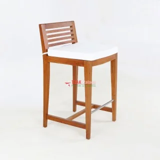 Kursi Bar Kayu Jati Jakarta Kain Putih