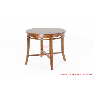 Meja Cafe Bundar Jati Minimalis Melia Golden Teak