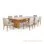 Meja Makan Minimalis Modern Aston 8 Kursi Golden Teak