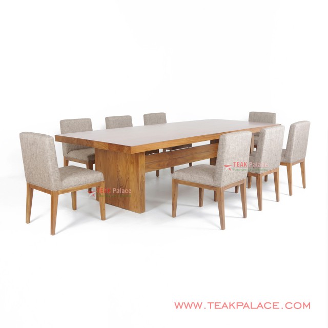 meja makan minimalis modern aston 8 kursi golden teak 59
