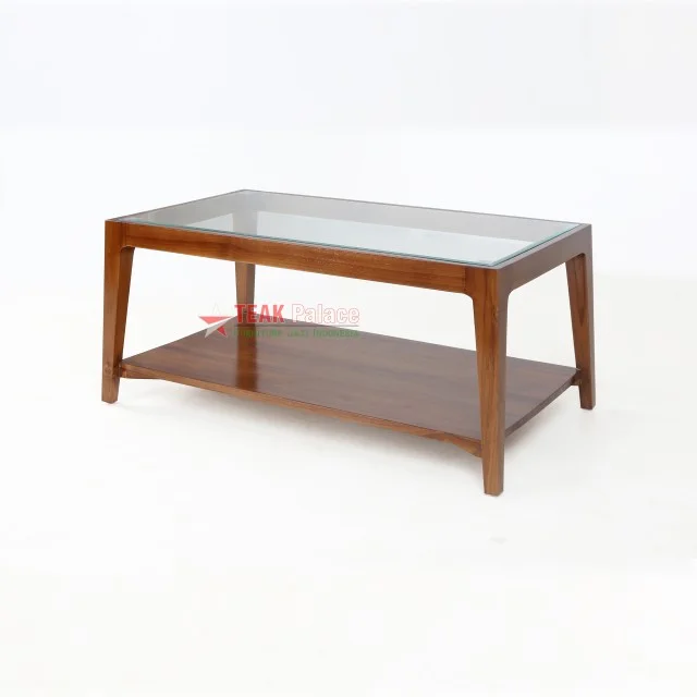 Meja Tamu Minimalis Top Kaca Kuta Golden Teak Meja Tamu Minimalis Top Kaca Kuta Golden Teak