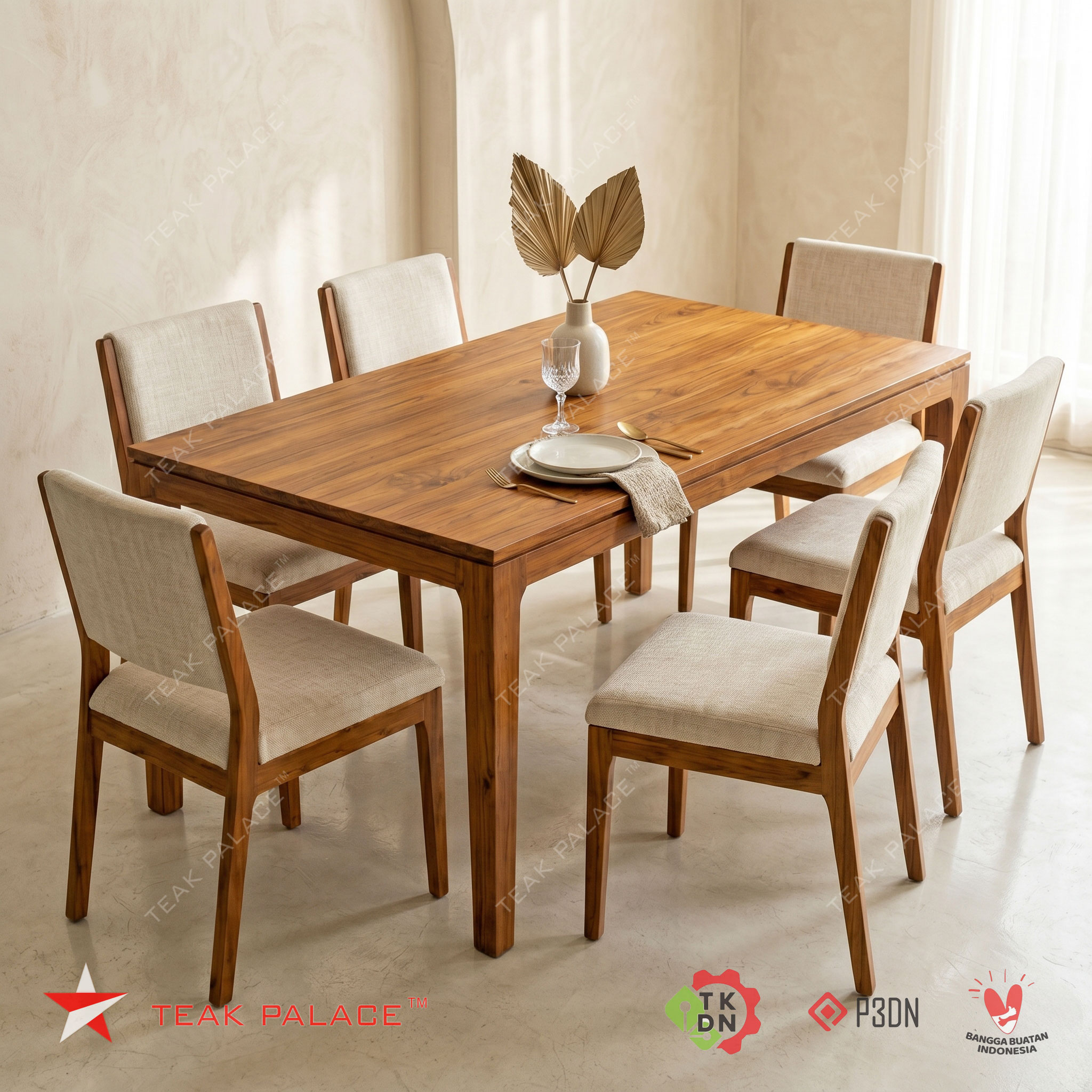 Inspirasi meja makan kayu jati modern minimalis