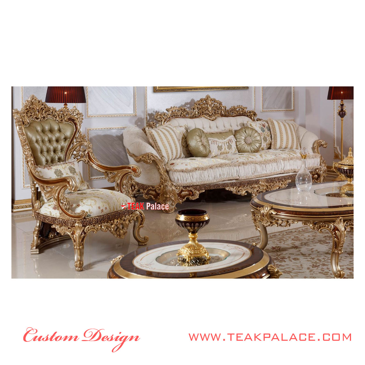 sofa mewah ukir jepara 3 dimensi warna emas baroque 86